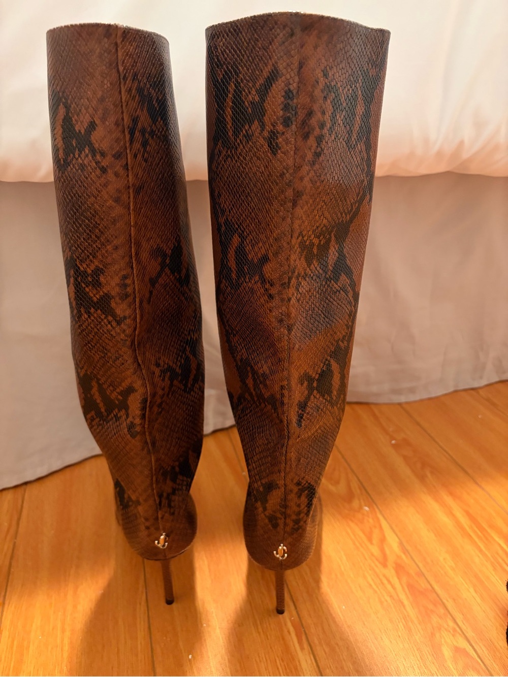 JIMMY CHOO MAVIS CROC EMBOSSED BOOTS